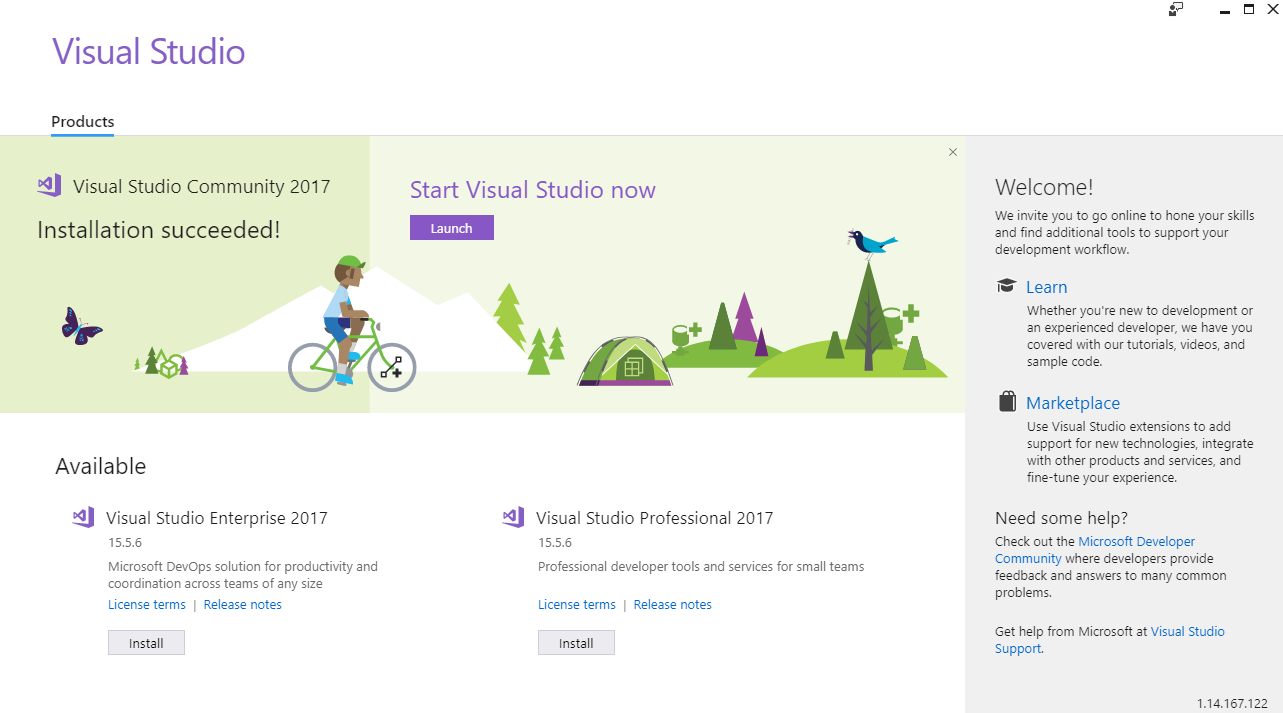 launching visual studio